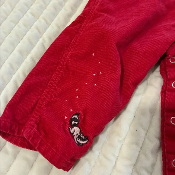 Disney Winnie The Pooh Red Corduroy Overalls Vintage 12 Month - Picture 2 of 8